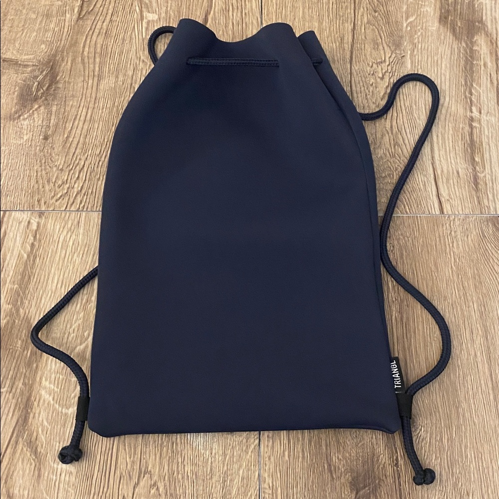 Triangl Navy Blue Neoprene Backpack Bag Drawstring